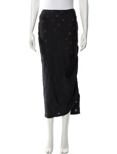 Pre-owned Comme Des Garçons Eyelet Trim Midi Length Skirt In Gray