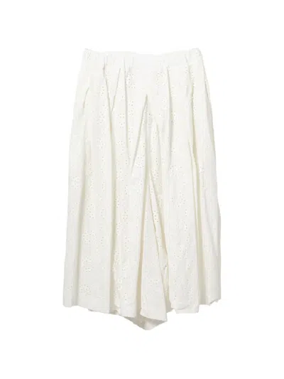 Comme Des Garçons Eyelet Trousers In White