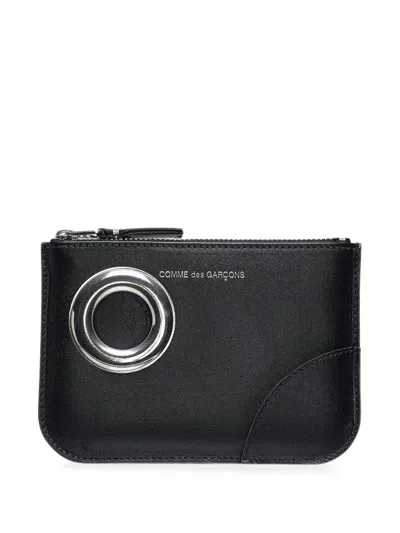 Comme Des Garçons Eyelet-embellished Coin Pouch In Black