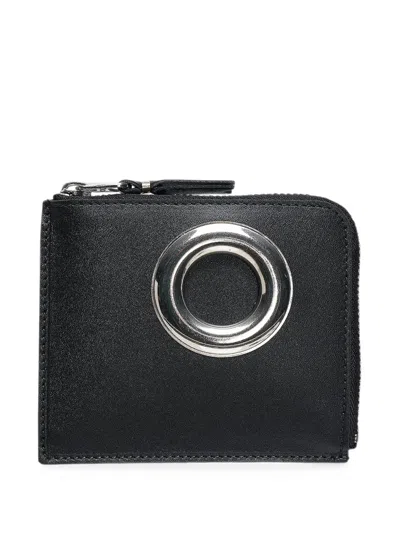 Comme Des Garçons Eyelet-embellished Zip Wallet In Black