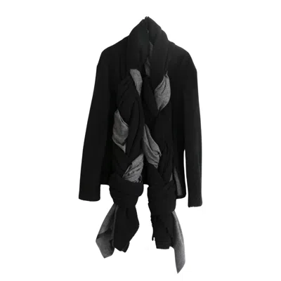 Pre-owned Comme Des Garçons Comme Des Garcons Fall 2014 Rope Front Jumbo Knit Jacket Unisex In Black