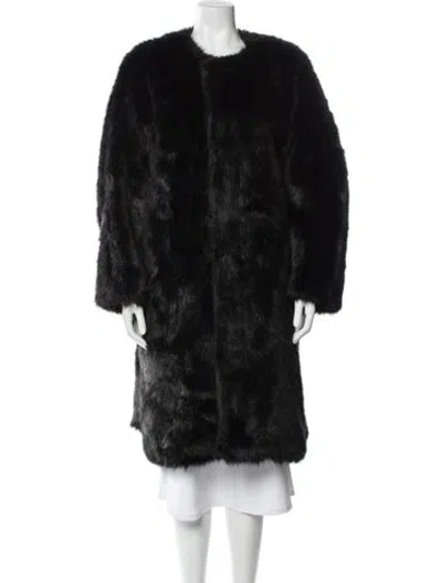 Pre-owned Comme Des Garçons Faux Fur Coat W/ Tags In Black