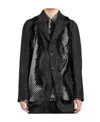 Comme Des Garçons Faux Fur-embellished Single-breasted Blazer In Black