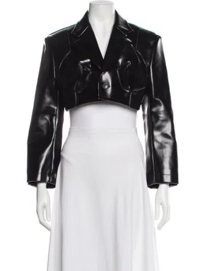 Pre-owned Comme Des Garçons Faux Leather Biker Jacket In White
