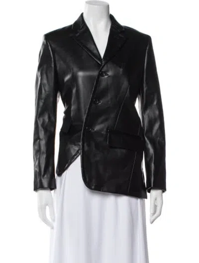 Pre-owned Comme Des Garçons Faux Leather Blazer In Black