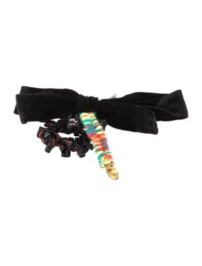 Pre-owned Comme Des Garçons Faux Pearl & Velvet Embellished Brooch In Multi