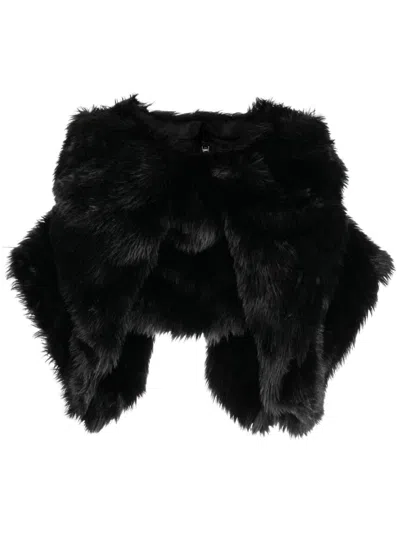 Comme Des Garçons Comme Des Garcons Faux-fur Cropped Jacket In Black