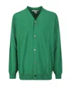 Comme Des Garçons Wool V-neck Cardigan Long Sleeves In Green