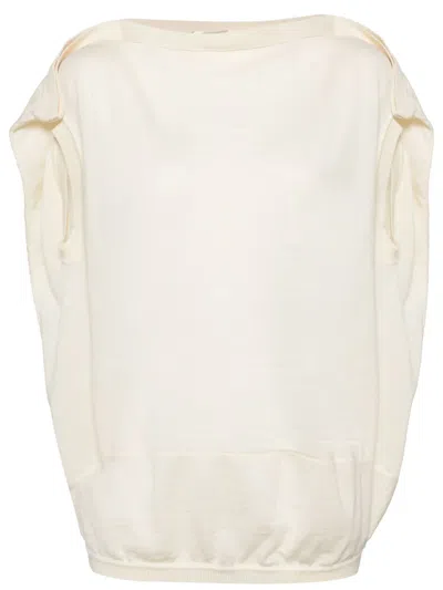 Comme Des Garçons Fine-knot Crew-neck Wool Top In Neutrals