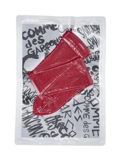 Comme Des Garçons Fishnet Socks In Red