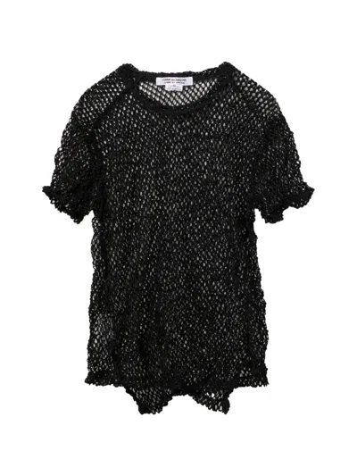 Comme Des Garçons Fishnet Top In Black