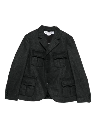 Comme Des Garçons Flap-pocket Military Jacket In Gray