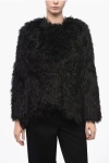 Comme Des Garçons Soft Faux-fur Long-sleeved Top With High-low Hem
