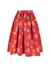 Comme Des Garçons Flared Midi Skirt - Red In Red