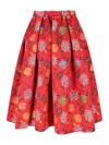 Comme Des Garçons Flared Midi Skirt - Red In Red
