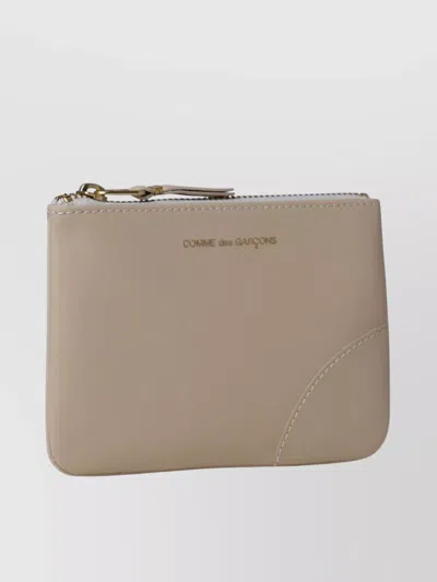 Comme Des Garçons Flat Bag Stitched Detailing In Neutral