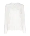 Comme Des Garçons Floral-appliqué Glitter Cardigan In White