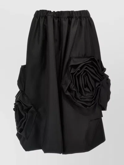 Comme Des Garçons Floral Decoration Skirt In Black