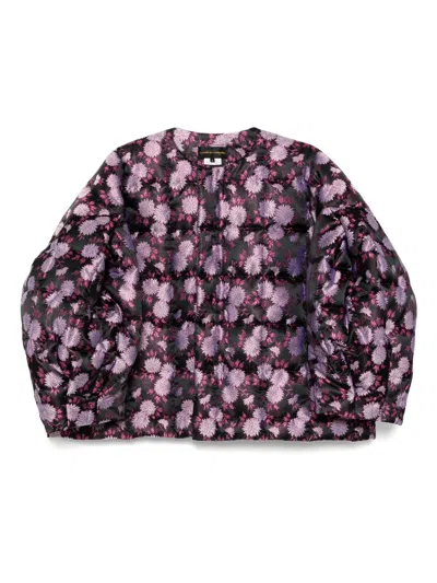 Comme Des Garçons Floral Detail Puffer Jacket In 黑色