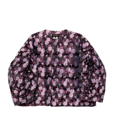 Comme Des Garçons Floral Detail Puffer Jacket In Purple