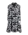 Comme Des Garçons Floral Jacquard Double-breasted Coat In Black