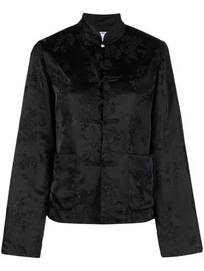 Comme Des Garçons Black Washed Jacquard Jacket In 1 Black