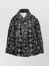 Comme Des Garçons Floral Lace Overlay Jacket With High Collar