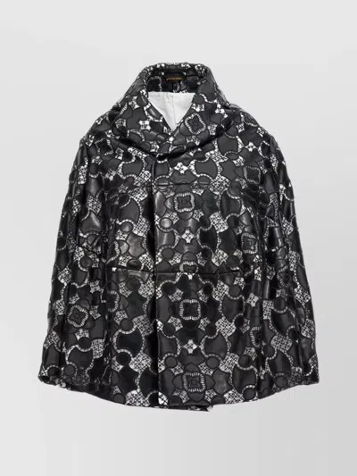 COMME DES GARÇONS FLORAL LACE OVERLAY JACKET WITH HIGH COLLAR