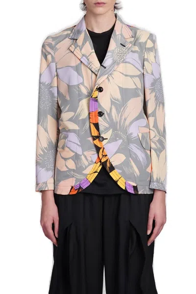 Comme Des Garçons Woman Blazer Yellow Size Xs Polyester In Multicolor