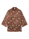 Comme Des Garçons Floral-print Blouse In Brown