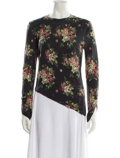 Pre-owned Comme Des Garçons Floral Print Crew Neck Sweater In Multi