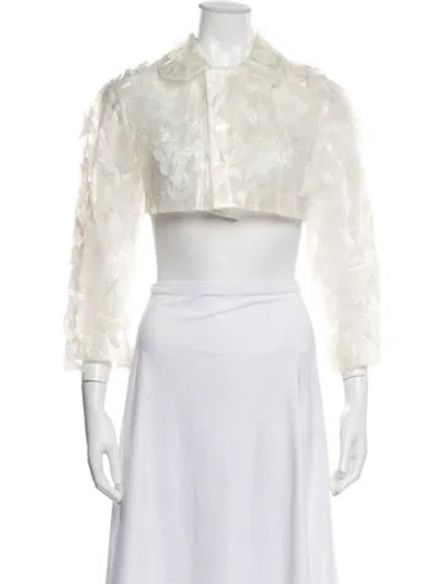 Pre-owned Comme Des Garçons Floral Print Jacket In Neutral