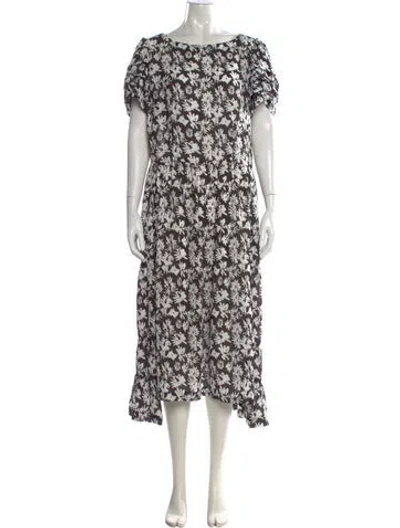 Pre-owned Comme Des Garçons Floral Print Long Dress In Multi