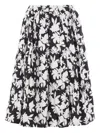 Comme Des Garçons Floral-print Pleated Skirt In Multi