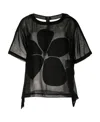COMME DES GARÇONS FLORAL-PRINT SEMI-SHEER T-SHIRT
