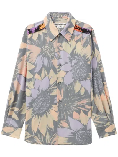 Comme Des Garçons Floral-print Shirt In Multi