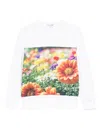 Comme Des Garçons Floral-print Sweatshirt In White