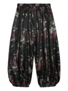 Comme Des Garçons Floral-print Trousers In Black