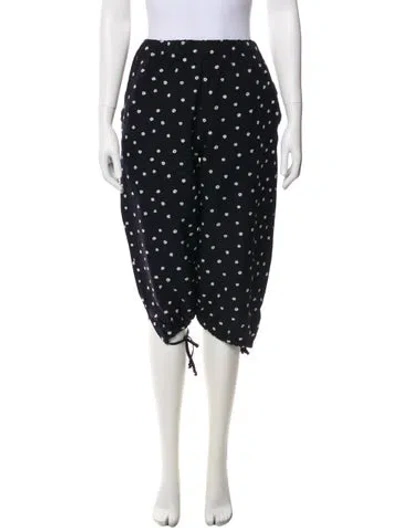 Pre-owned Comme Des Garçons Floral Print Wide Leg Pants In Blue