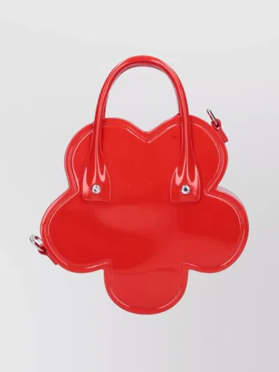 Comme Des Garçons Floral Shoulder Bag Detachable Strap In Red