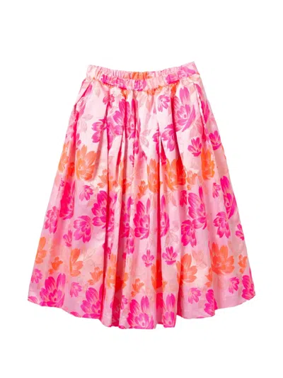 Comme Des Garçons Floral Skirt In Pink