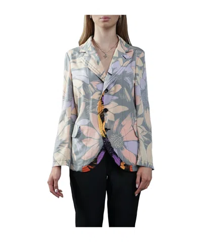 Comme Des Garçons Floral Suit Coat In Multicolor