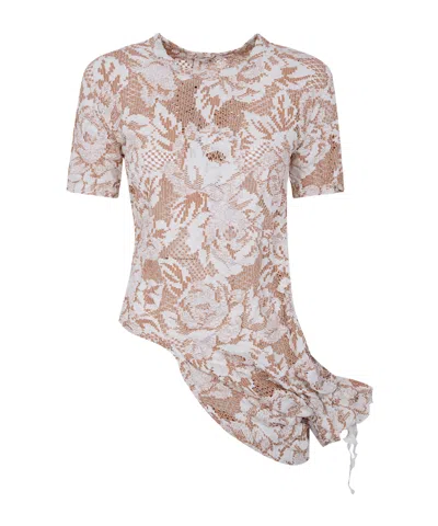 Comme Des Garçons Floral-embroidered Asymmetric Blouse In Multi