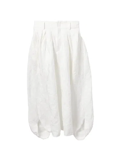 Comme Des Garçons Floral-embroidered Cropped Trousers In Red