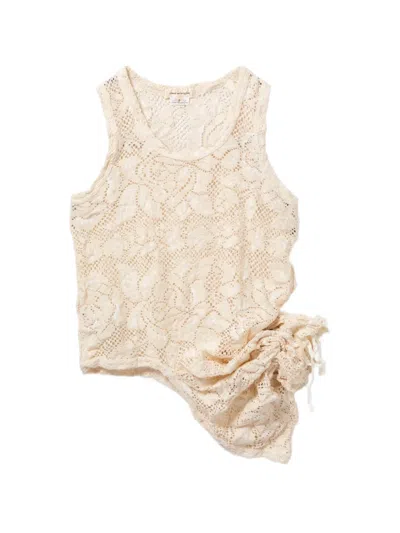 Comme Des Garçons Top Mit Blumen-stickereien In Brown