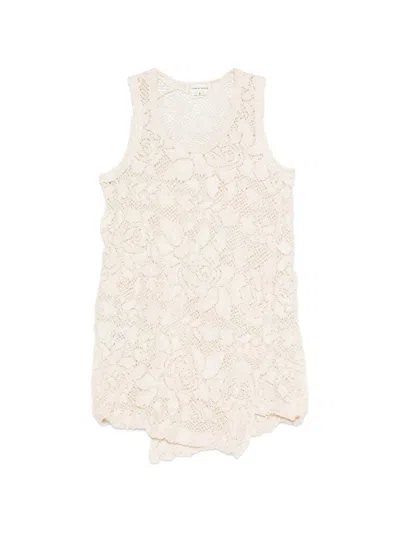 Comme Des Garçons Comme Des Garcons Floral-lace Cotton Blend Tank Top In Neutral