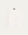 Comme Des Garçons Flower Embroidered Tulle Jacket In White X White