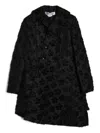 Comme Des Garçons Flower-pattern Coat In Black
