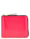 Comme Des Garçons Fluo Leather Line Wallets And Card Holders Fuchsia In Purple