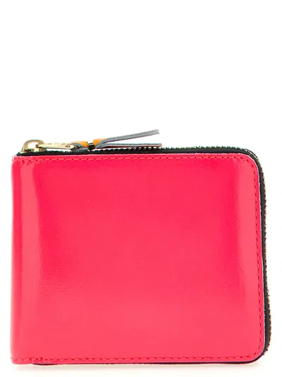 Comme Des Garçons Fluo Leather Line Wallets And Card Holders Fuchsia In Purple